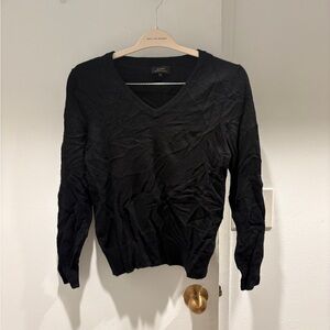 Quince Charcoal V-Neck Sweater